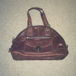Brown leather coach bag